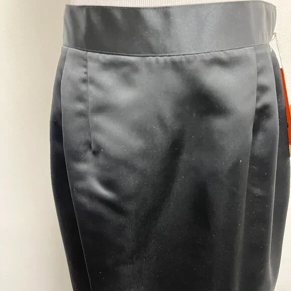 Black Tie satin straight pencile skirt NWT vintage 12 made in USA lined midi